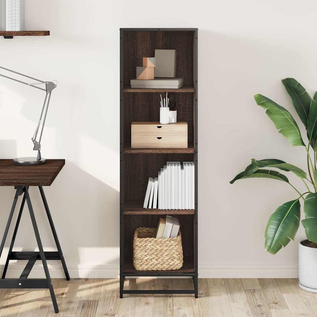 Bibliothèque chêne marron 40x35x139 cm bois d'ingénierie - XIOS