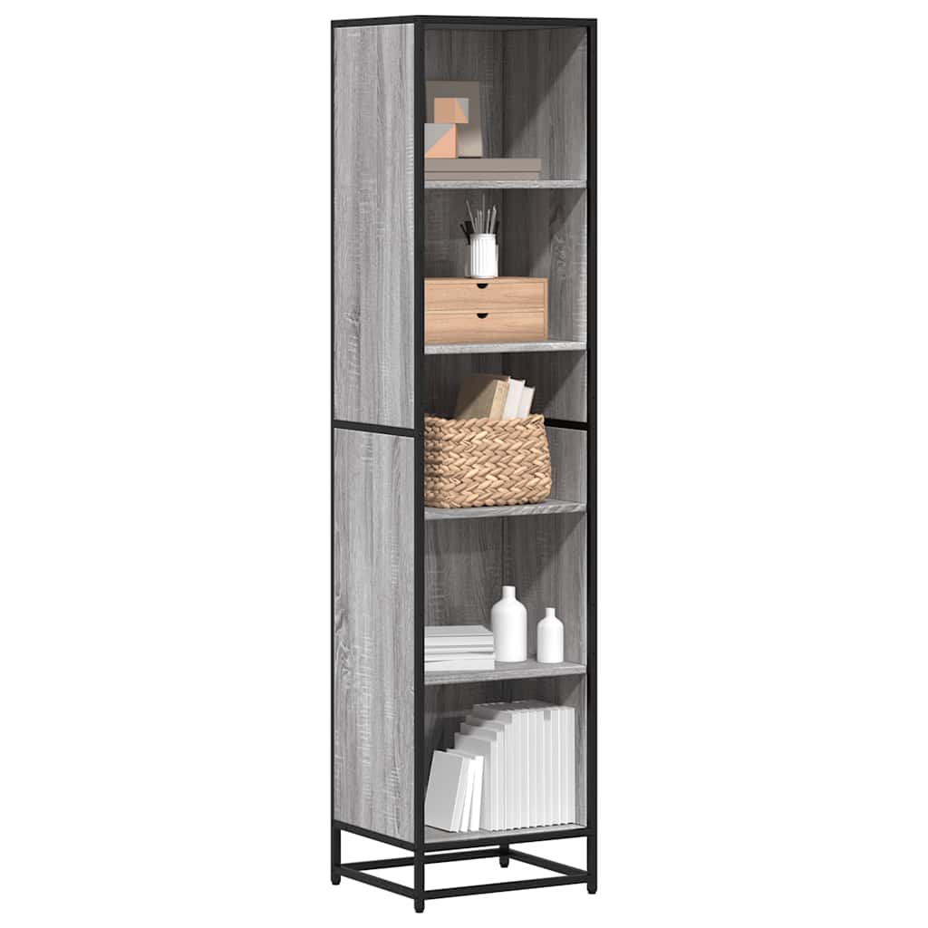 Bibliothèque sonoma gris 40x35x170,5 cm bois d'ingénierie - XIOS
