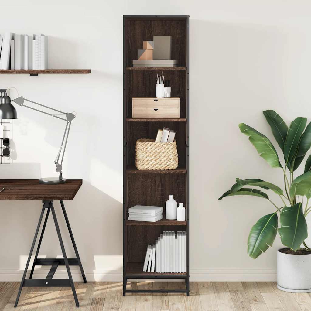 Bibliothèque chêne marron 40x35x170,5 cm bois d'ingénierie - XIOS