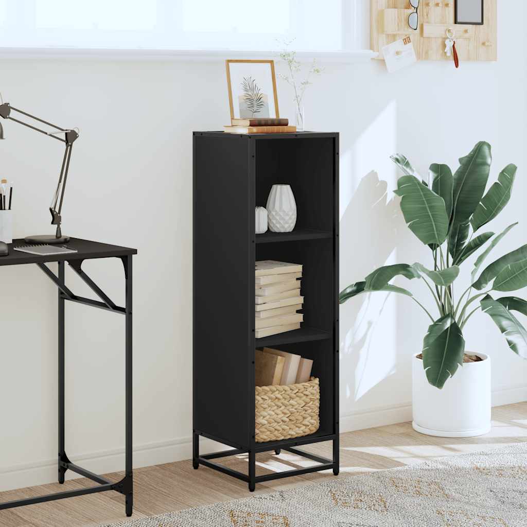 Bibliothèque noir 33,5x33x107,5 cm bois d'ingénierie - XIOS