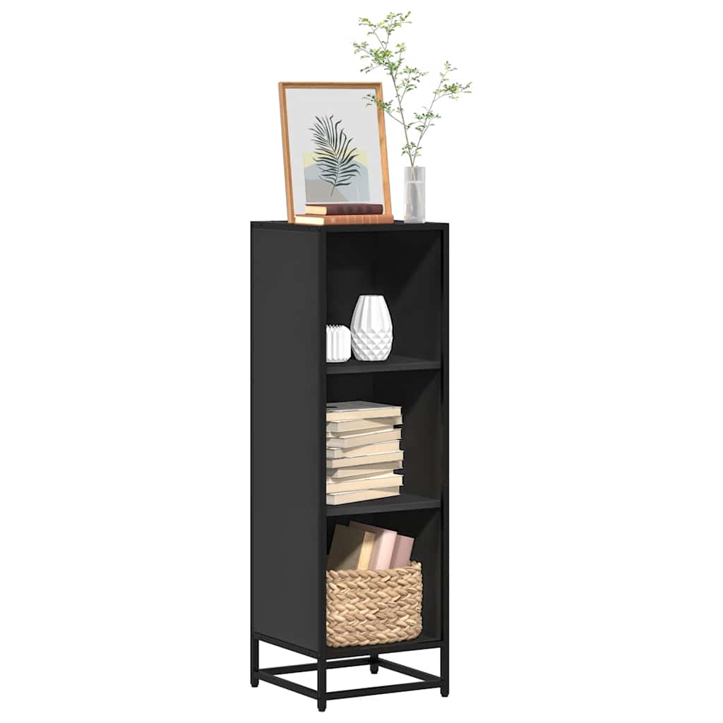Bibliothèque noir 33,5x33x107,5 cm bois d'ingénierie - XIOS