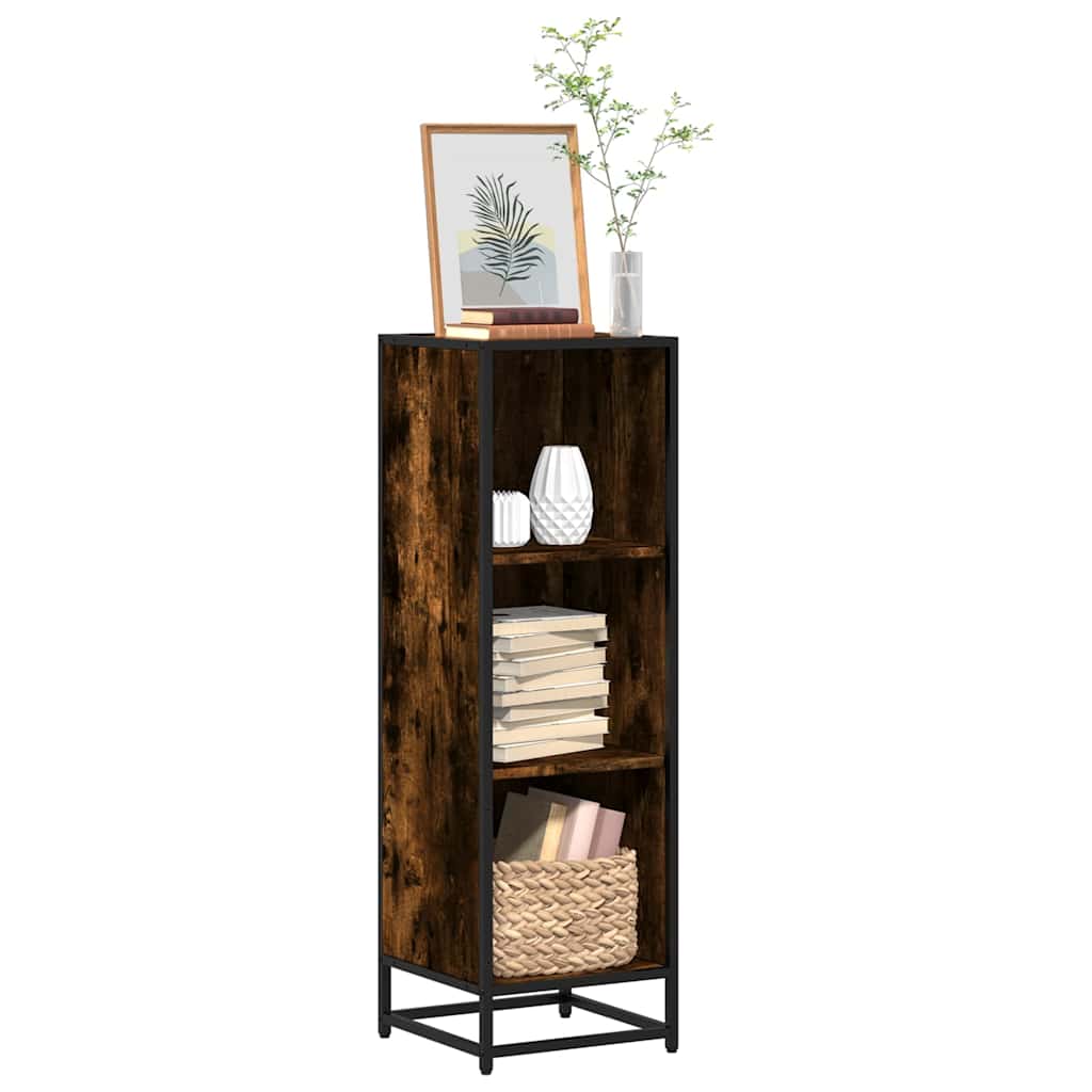 Bibliothèque chêne fumé 33,5x33x107,5 cm bois d'ingénierie - XIOS