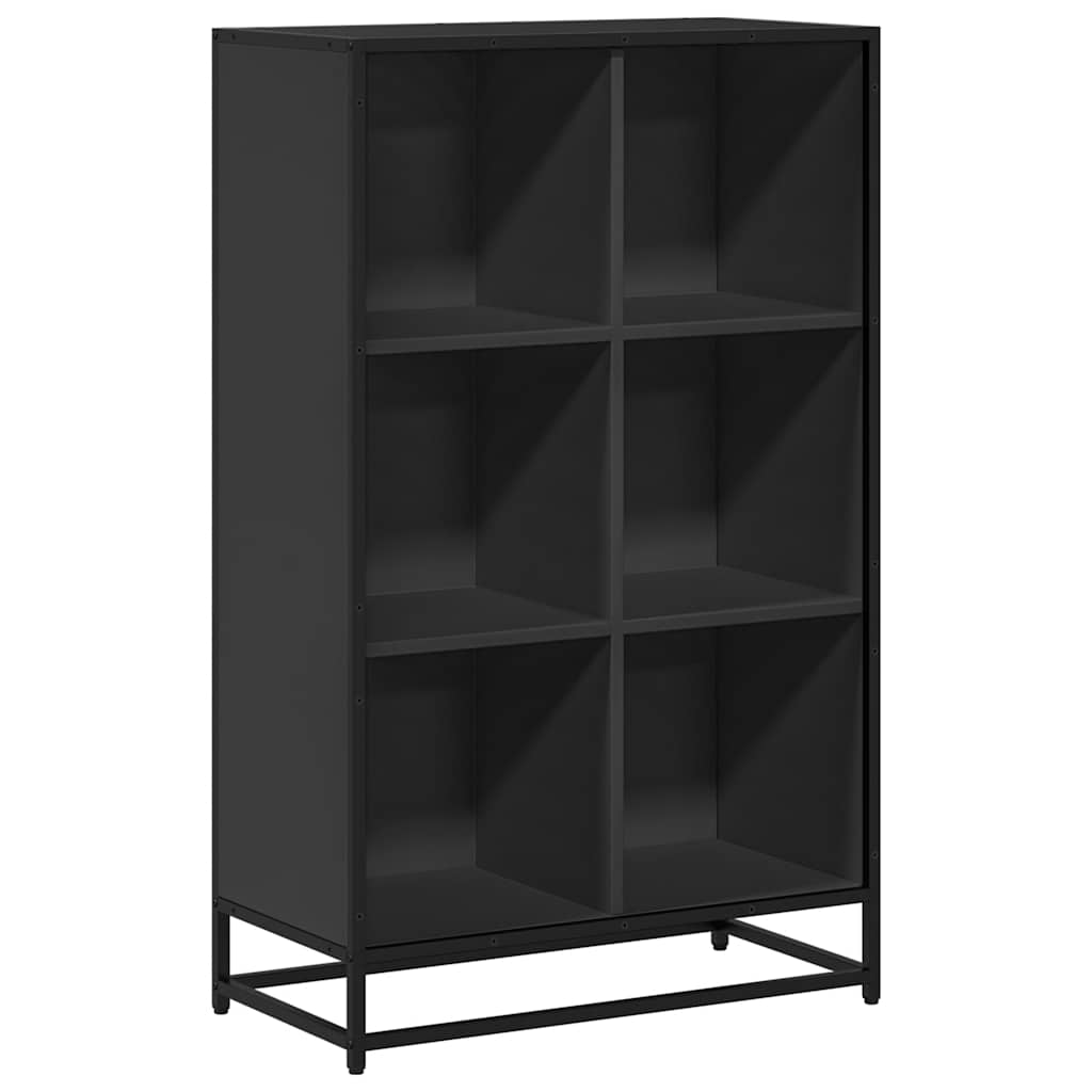 Bibliothèque noir 65,5x33x107,5 cm bois d'ingénierie - XIOS