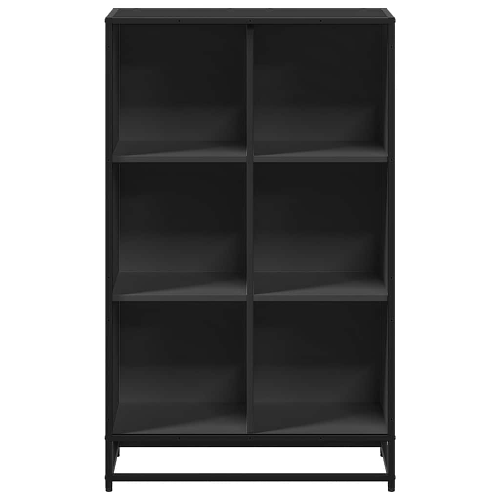 Bibliothèque noir 65,5x33x107,5 cm bois d'ingénierie - XIOS