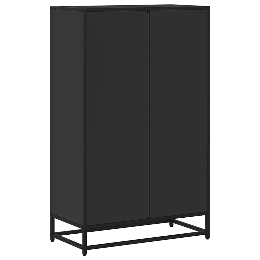 Bibliothèque noir 65,5x33x107,5 cm bois d'ingénierie - XIOS