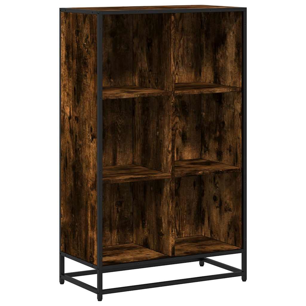 Bibliothèque chêne fumé 65,5x33x107,5 cm bois d'ingénierie - XIOS