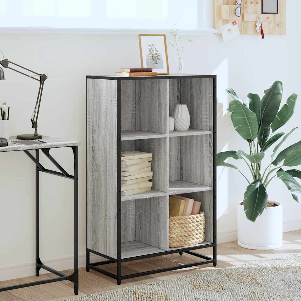 Bibliothèque sonoma gris 65,5x33x107,5 cm bois d'ingénierie - XIOS