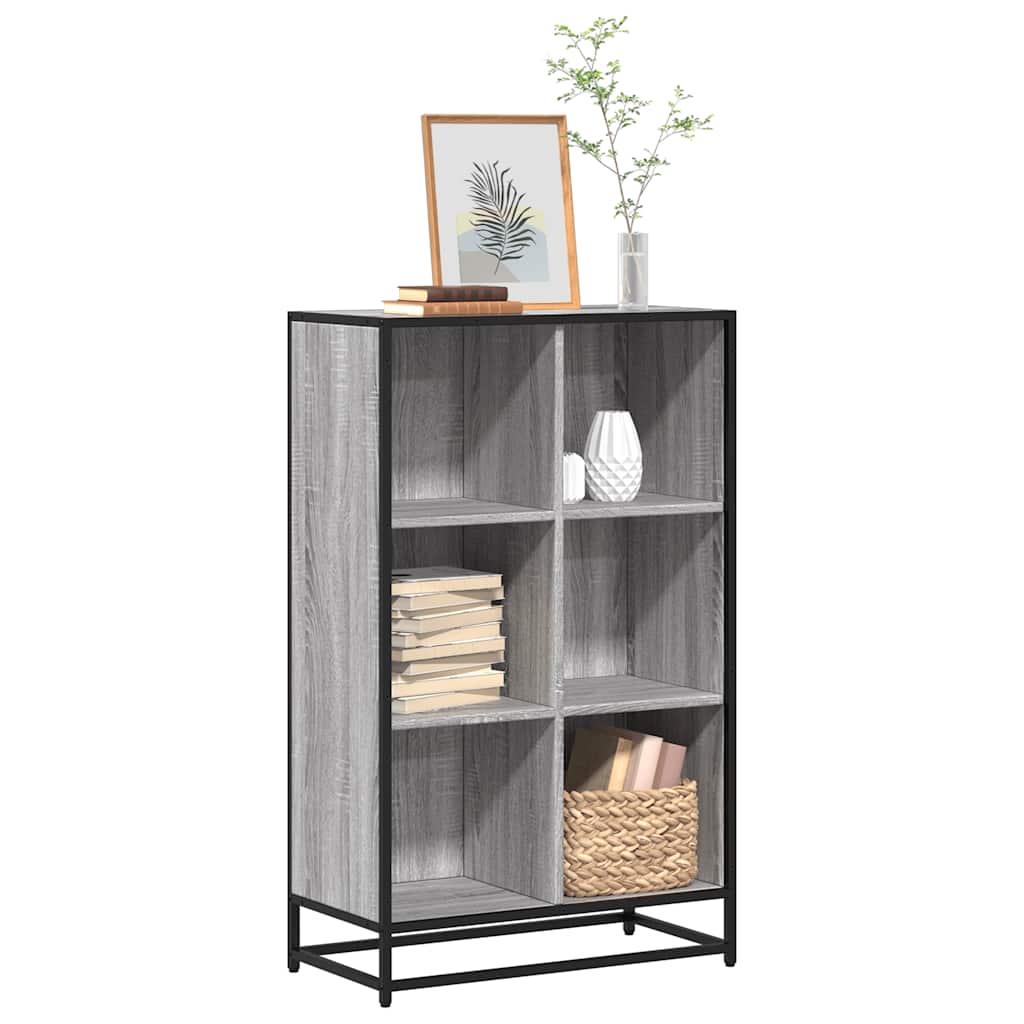 Bibliothèque sonoma gris 65,5x33x107,5 cm bois d'ingénierie - XIOS