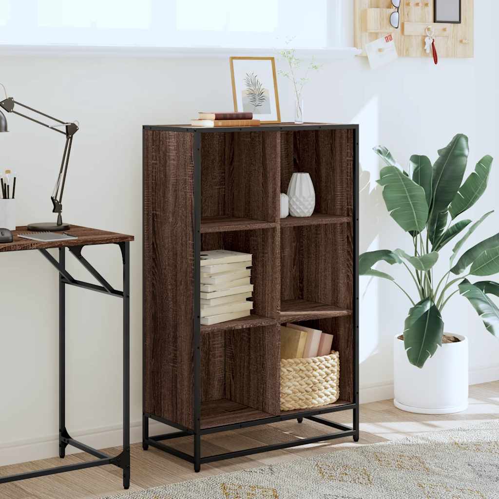 Bibliothèque chêne marron 65,5x33x107,5 cm bois d'ingénierie - XIOS