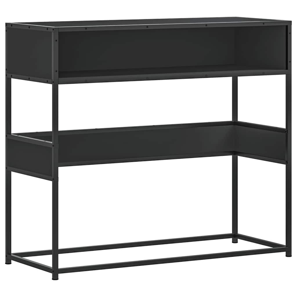 Table console noir 90x35x80 cm bois d'ingénierie - XIOS