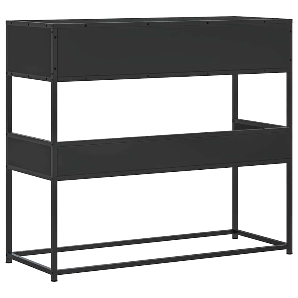 Table console noir 90x35x80 cm bois d'ingénierie - XIOS