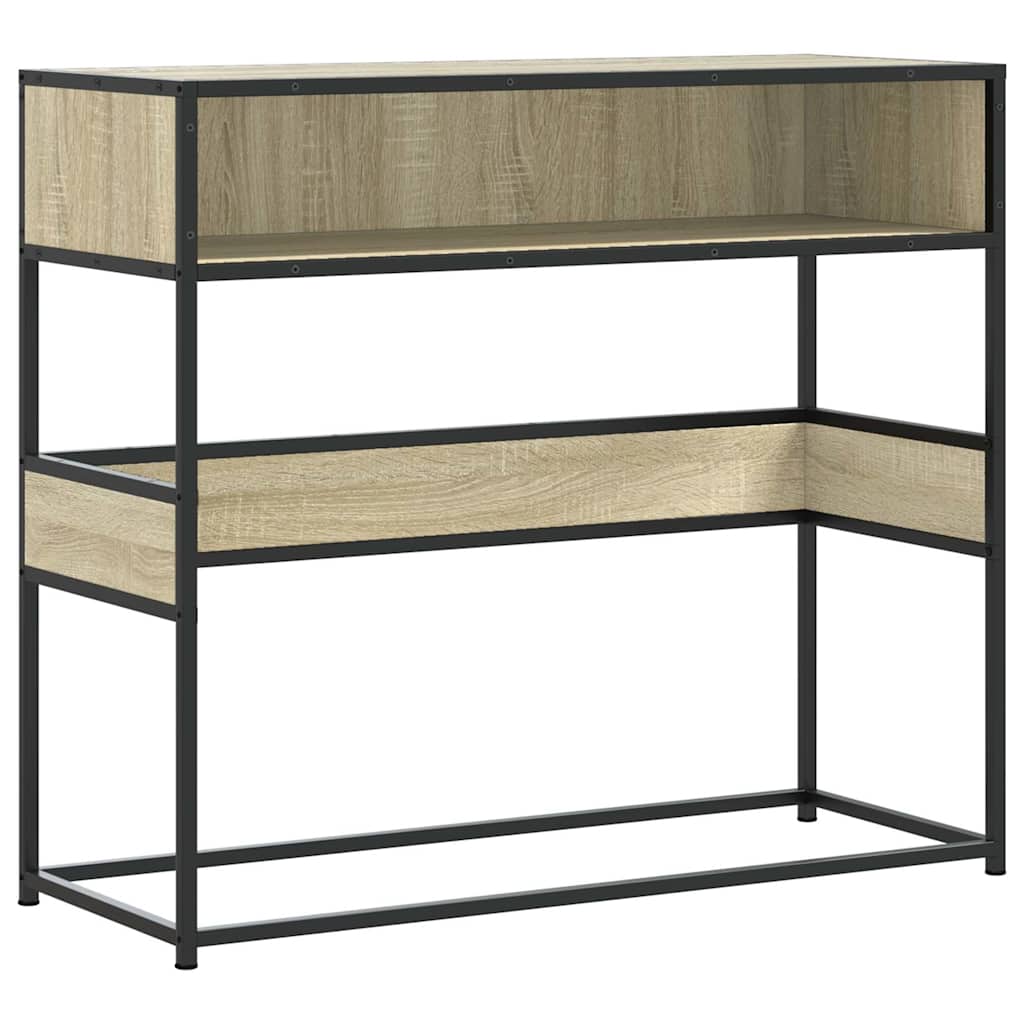 Table console chêne sonoma 90x35x80 cm bois d'ingénierie - XIOS
