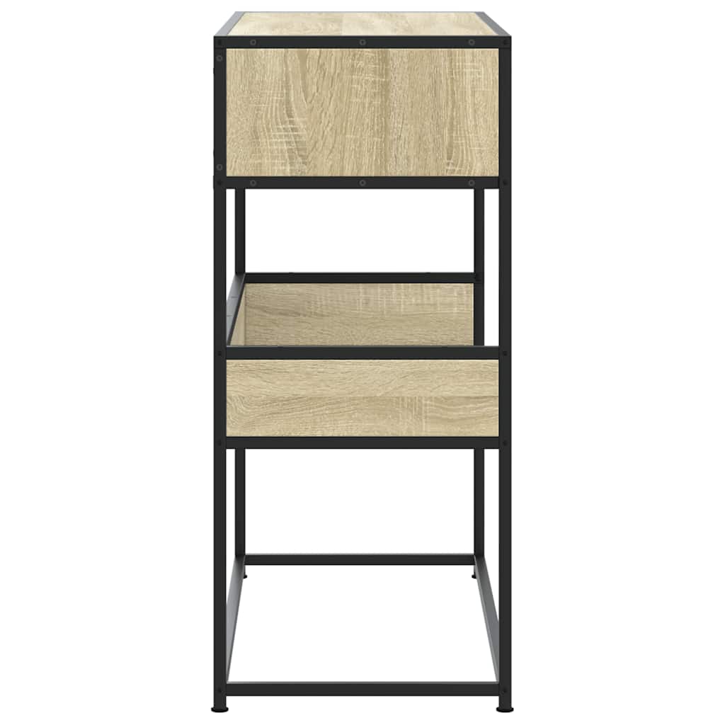 Table console chêne sonoma 90x35x80 cm bois d'ingénierie - XIOS