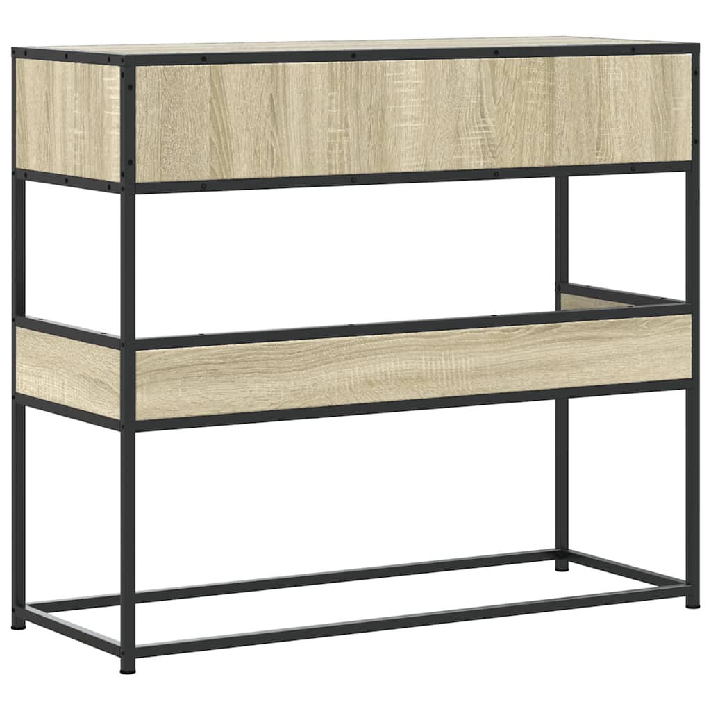 Table console chêne sonoma 90x35x80 cm bois d'ingénierie - XIOS