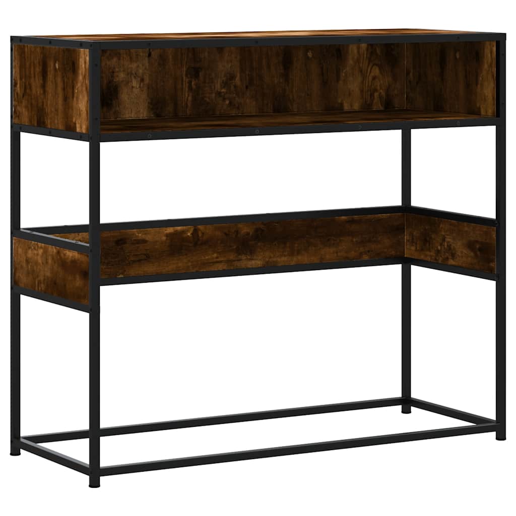 Table console chêne fumé 90x35x80 cm bois d'ingénierie - XIOS