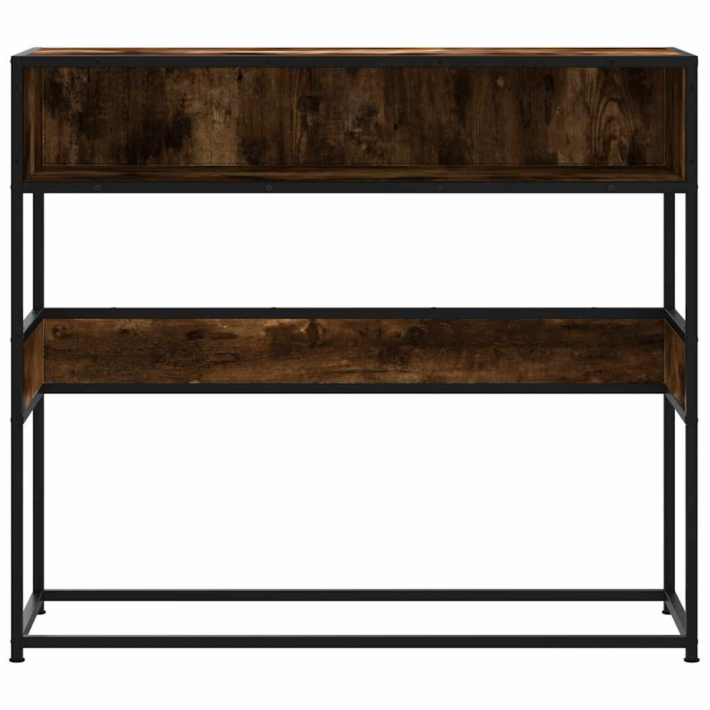 Table console chêne fumé 90x35x80 cm bois d'ingénierie - XIOS