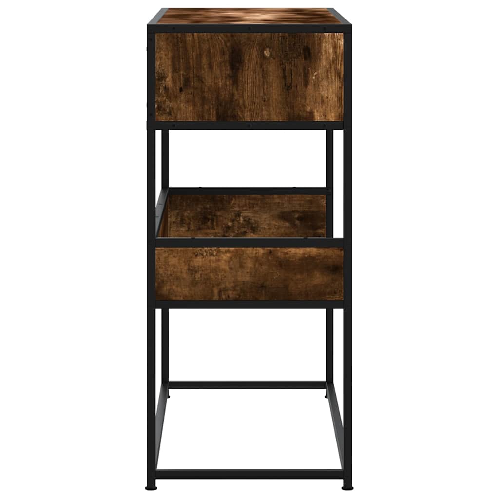 Table console chêne fumé 90x35x80 cm bois d'ingénierie - XIOS