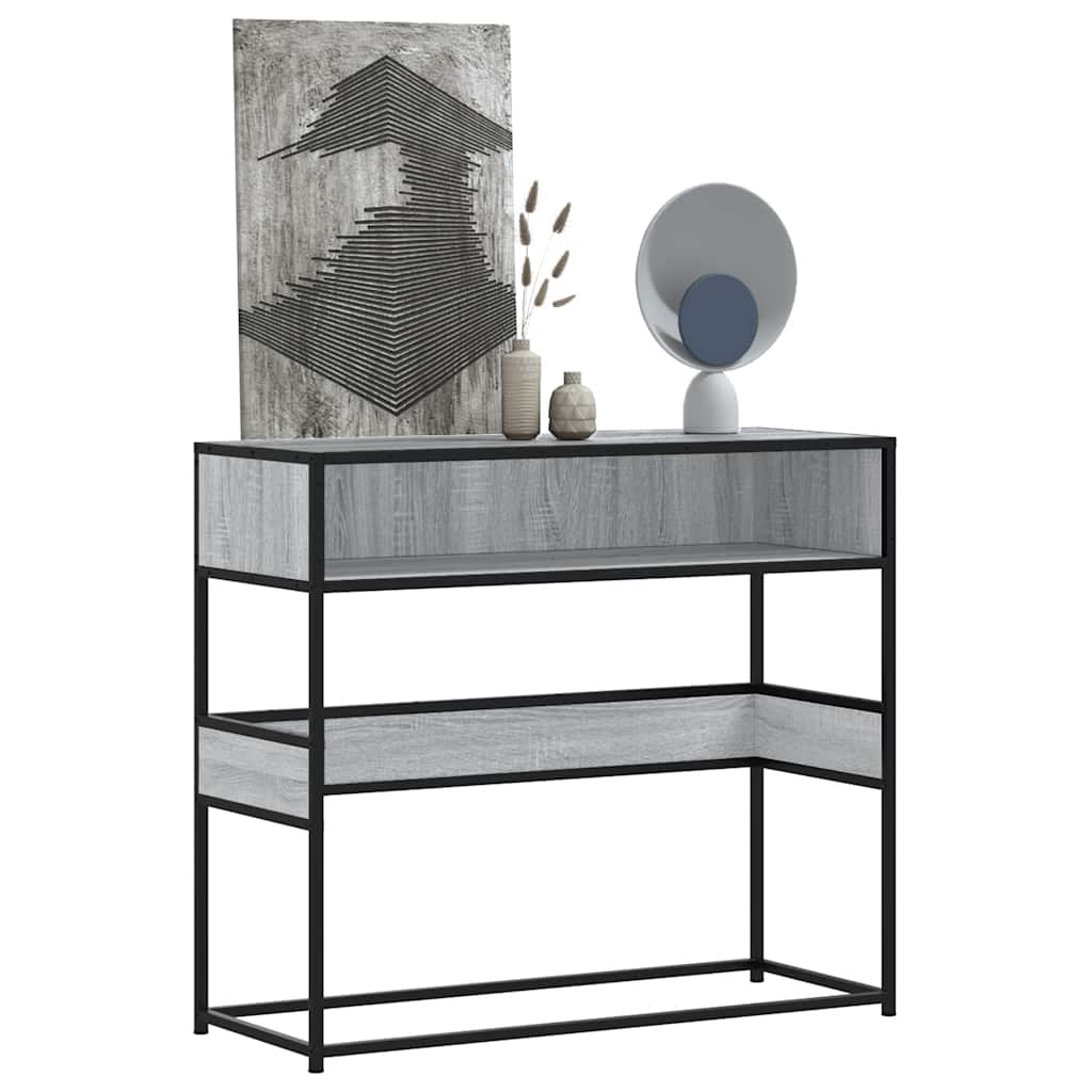 Table console sonoma gris 90x35x80 cm bois d'ingénierie - XIOS