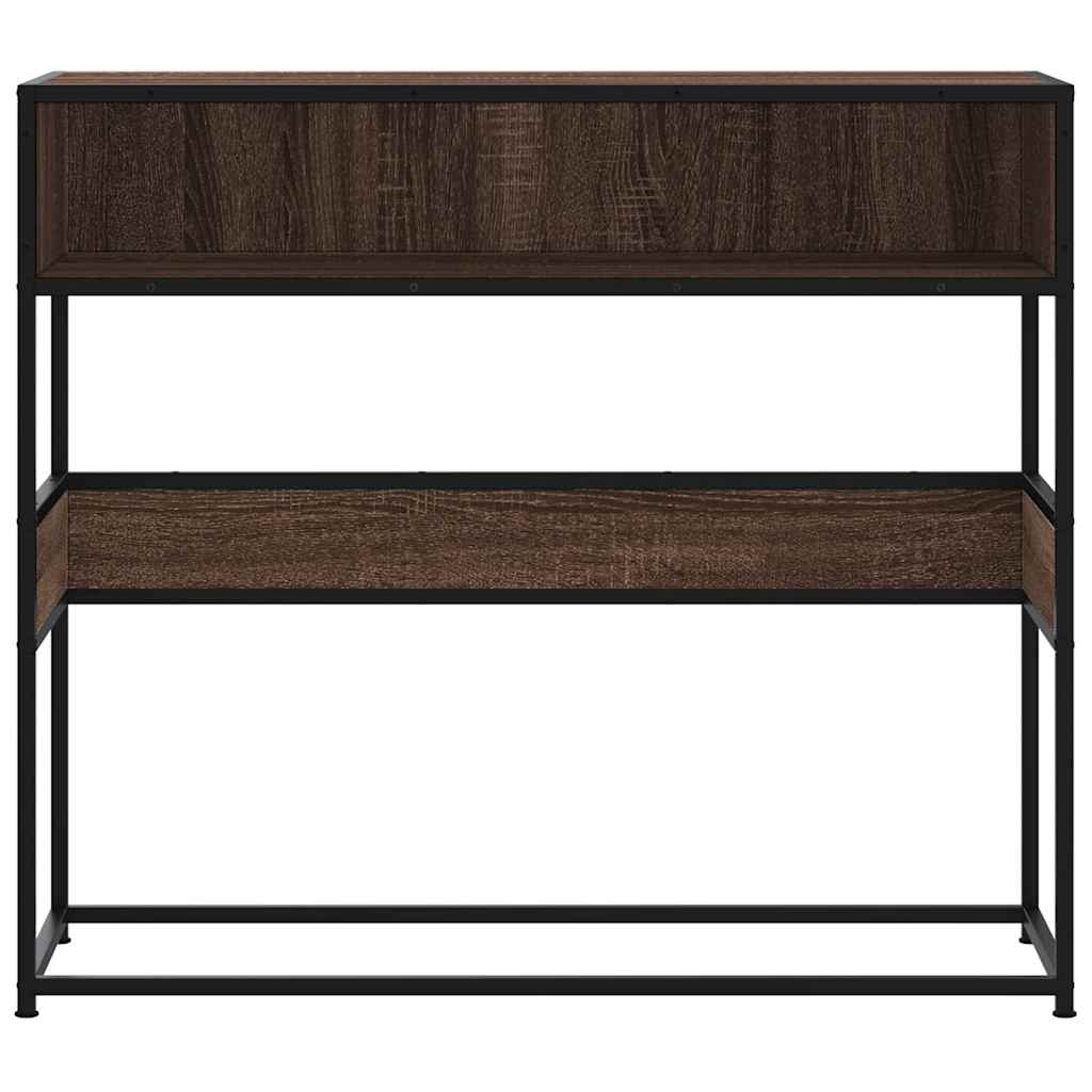 Table console chêne marron 90x35x80 cm bois d'ingénierie - XIOS