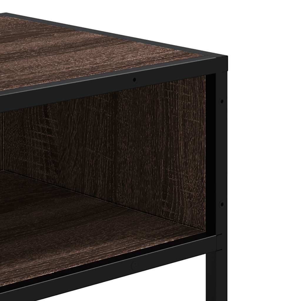 Table console chêne marron 90x35x80 cm bois d'ingénierie - XIOS
