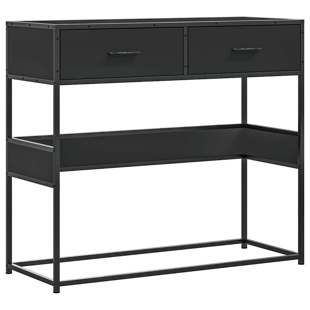 Table console noir 90x35x80 cm bois d'ingénierie - XIOS