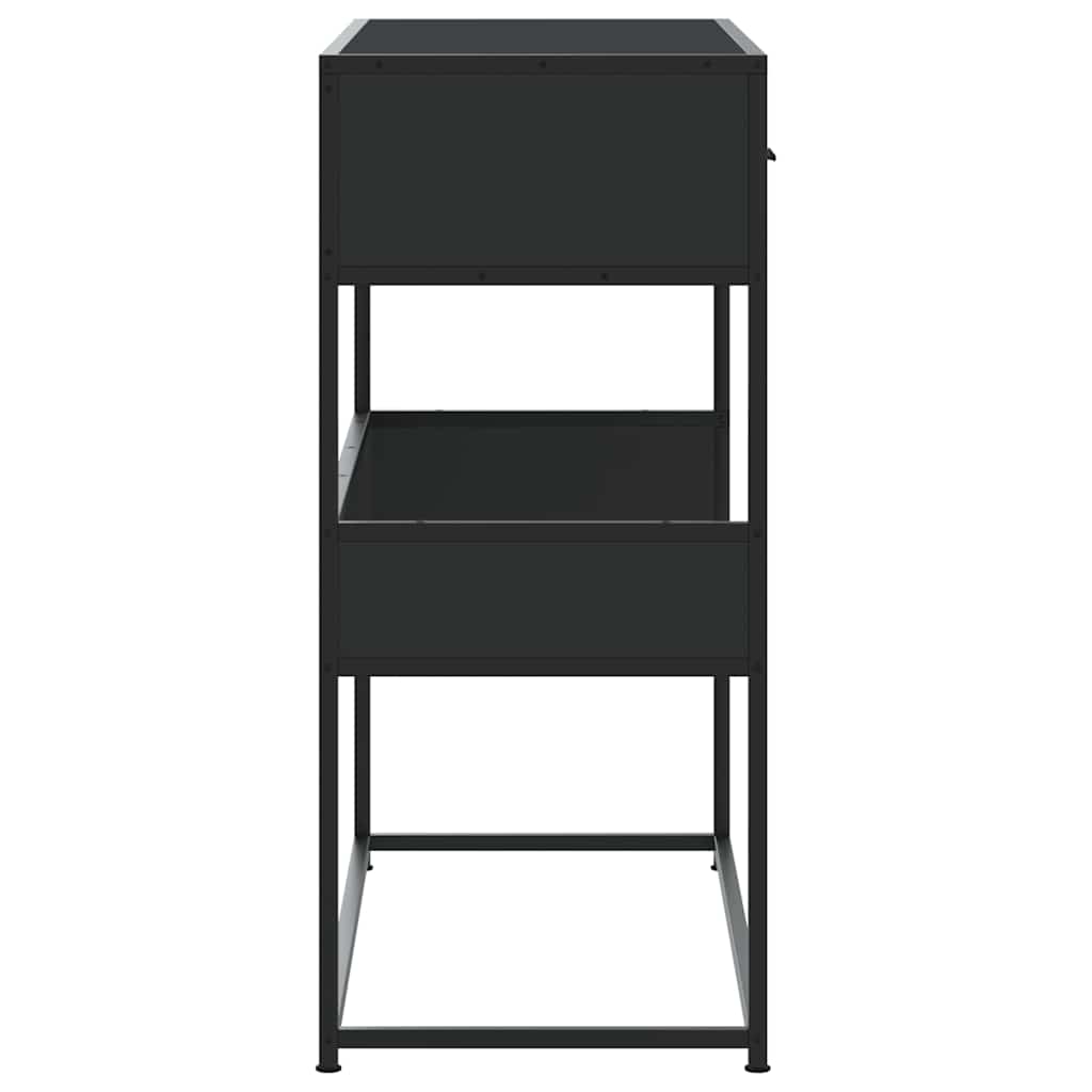 Table console noir 90x35x80 cm bois d'ingénierie - XIOS