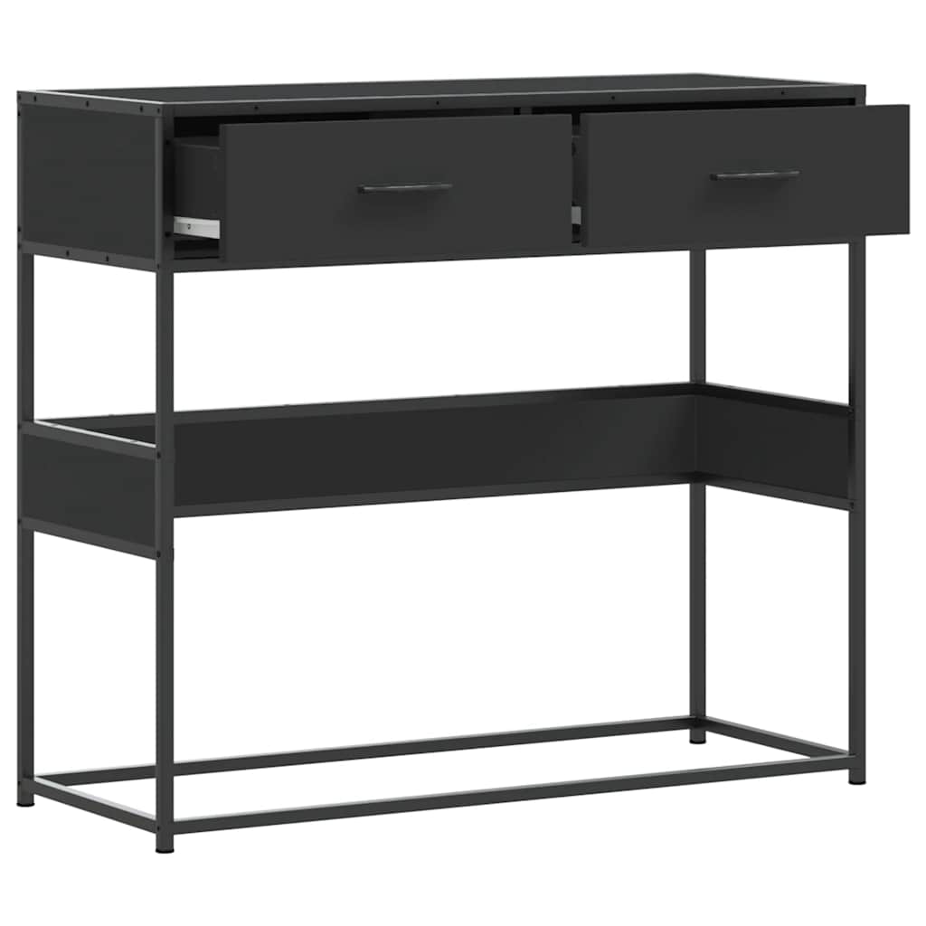 Table console noir 90x35x80 cm bois d'ingénierie - XIOS