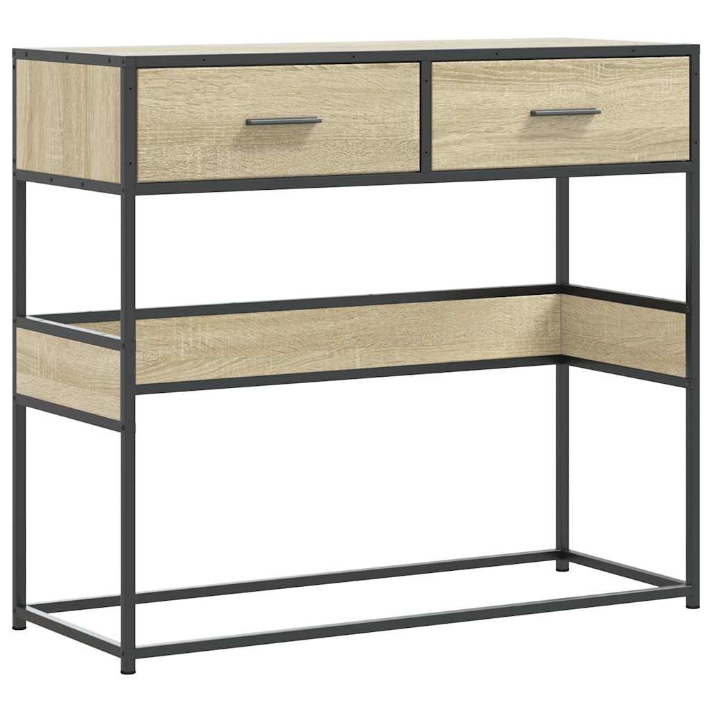 Table console chêne sonoma 90x35x80 cm bois d'ingénierie - XIOS