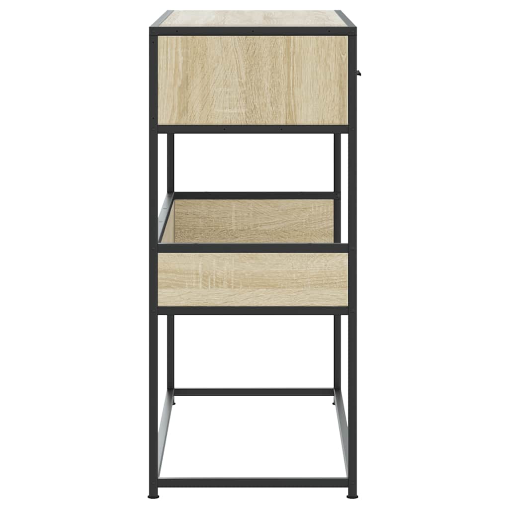Table console chêne sonoma 90x35x80 cm bois d'ingénierie - XIOS