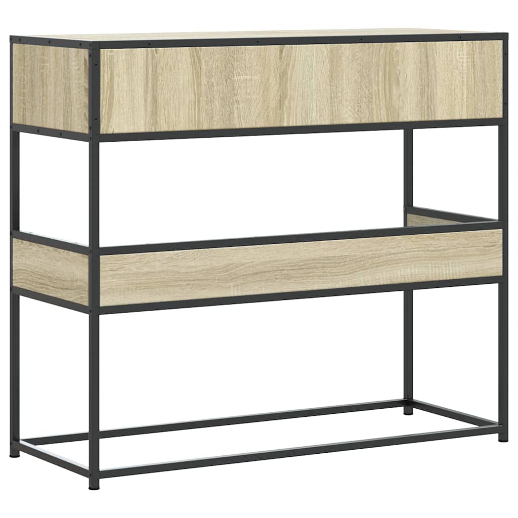 Table console chêne sonoma 90x35x80 cm bois d'ingénierie - XIOS