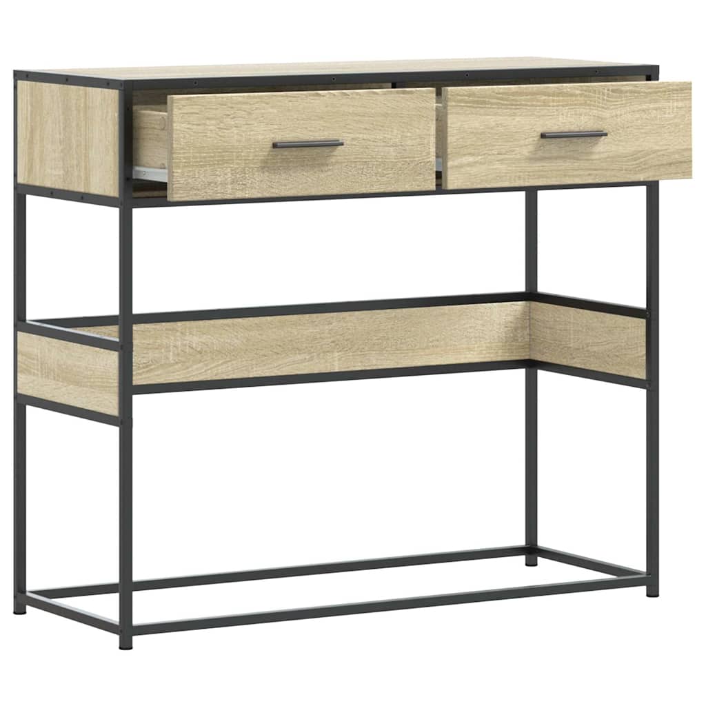 Table console chêne sonoma 90x35x80 cm bois d'ingénierie - XIOS