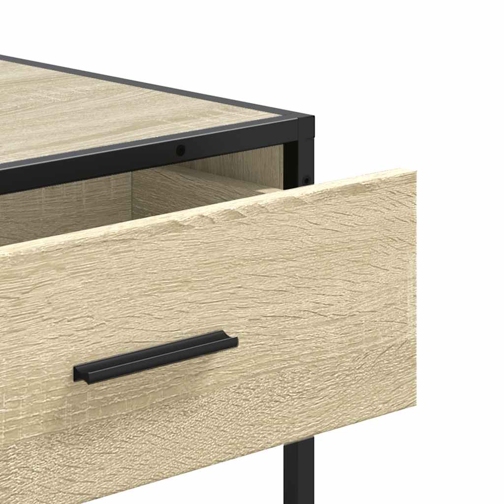Table console chêne sonoma 90x35x80 cm bois d'ingénierie - XIOS