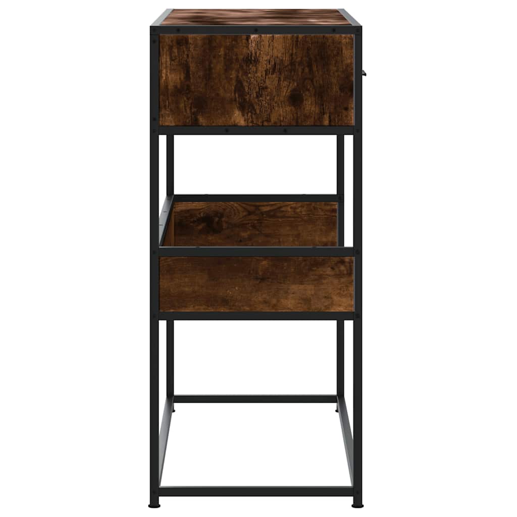 Table console chêne fumé 90x35x80 cm bois d'ingénierie - XIOS