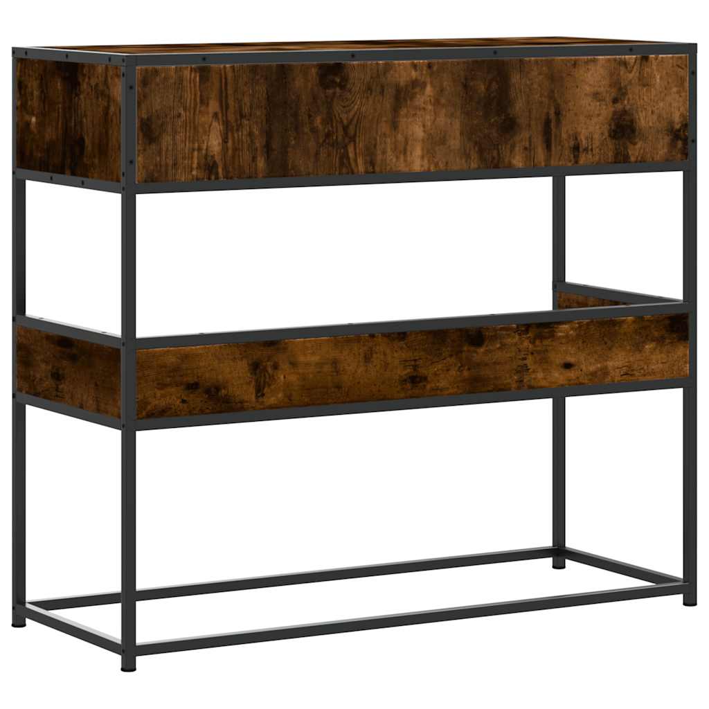 Table console chêne fumé 90x35x80 cm bois d'ingénierie - XIOS