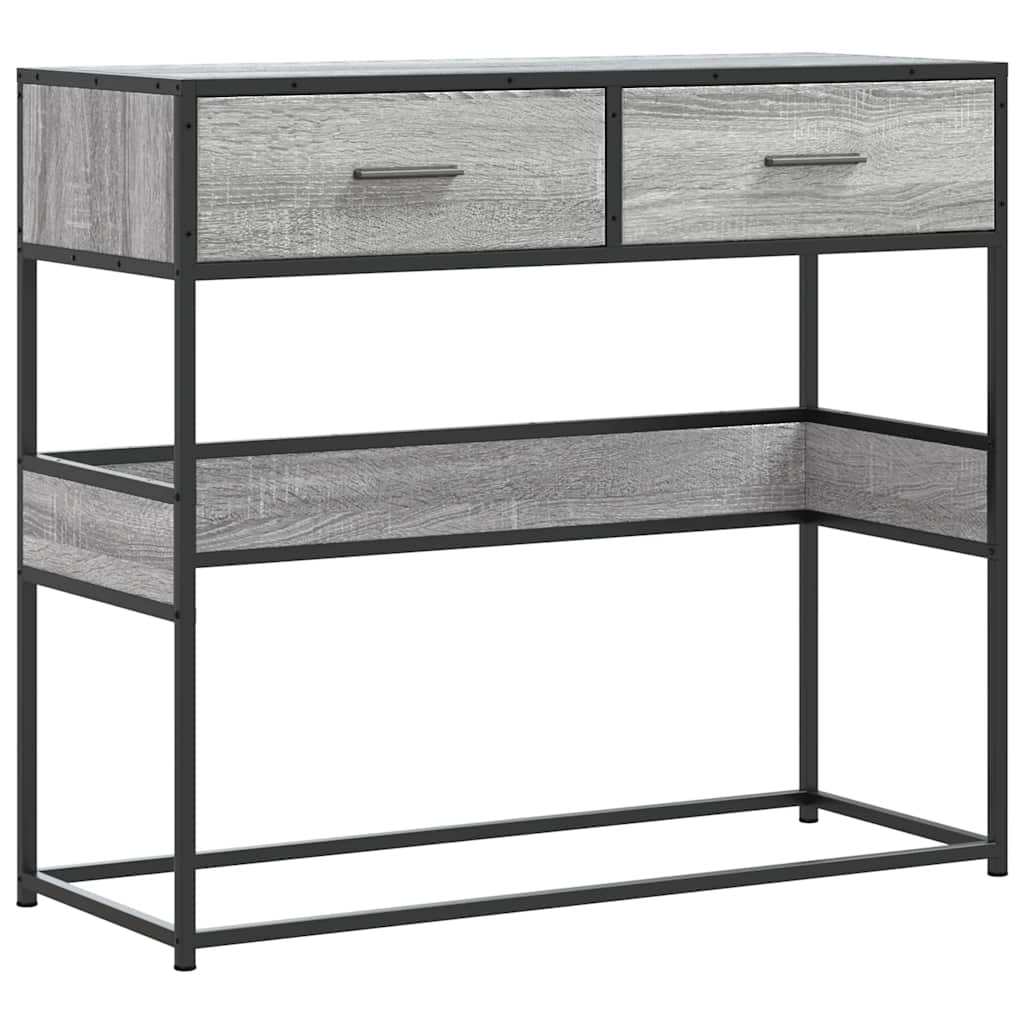 Table console sonoma gris 90x35x80 cm bois d'ingénierie - XIOS