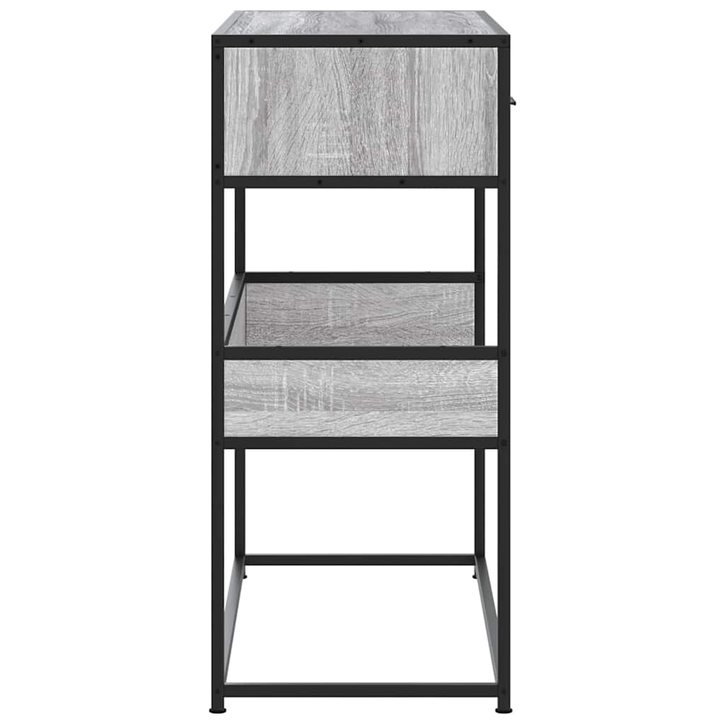 Table console sonoma gris 90x35x80 cm bois d'ingénierie - XIOS