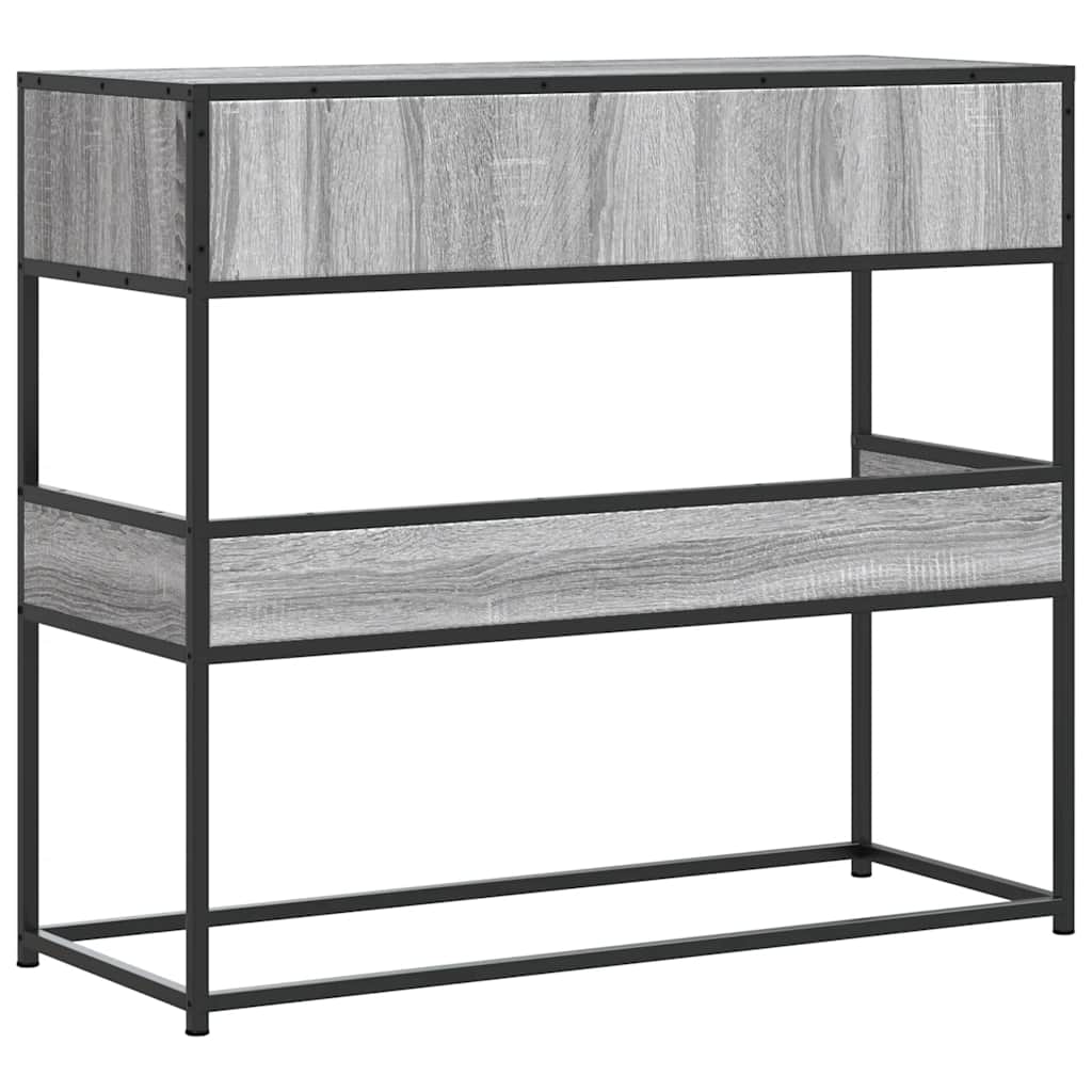 Table console sonoma gris 90x35x80 cm bois d'ingénierie - XIOS
