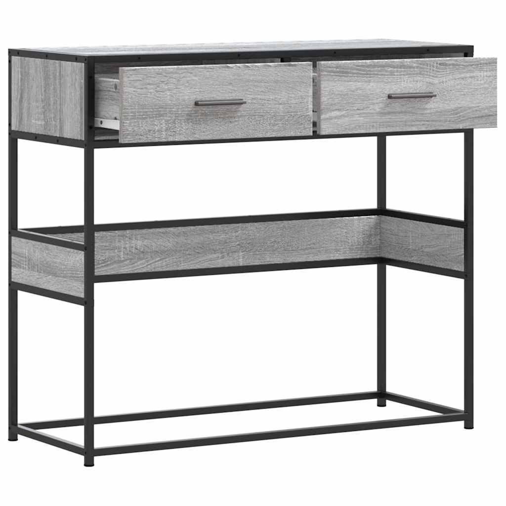 Table console sonoma gris 90x35x80 cm bois d'ingénierie - XIOS