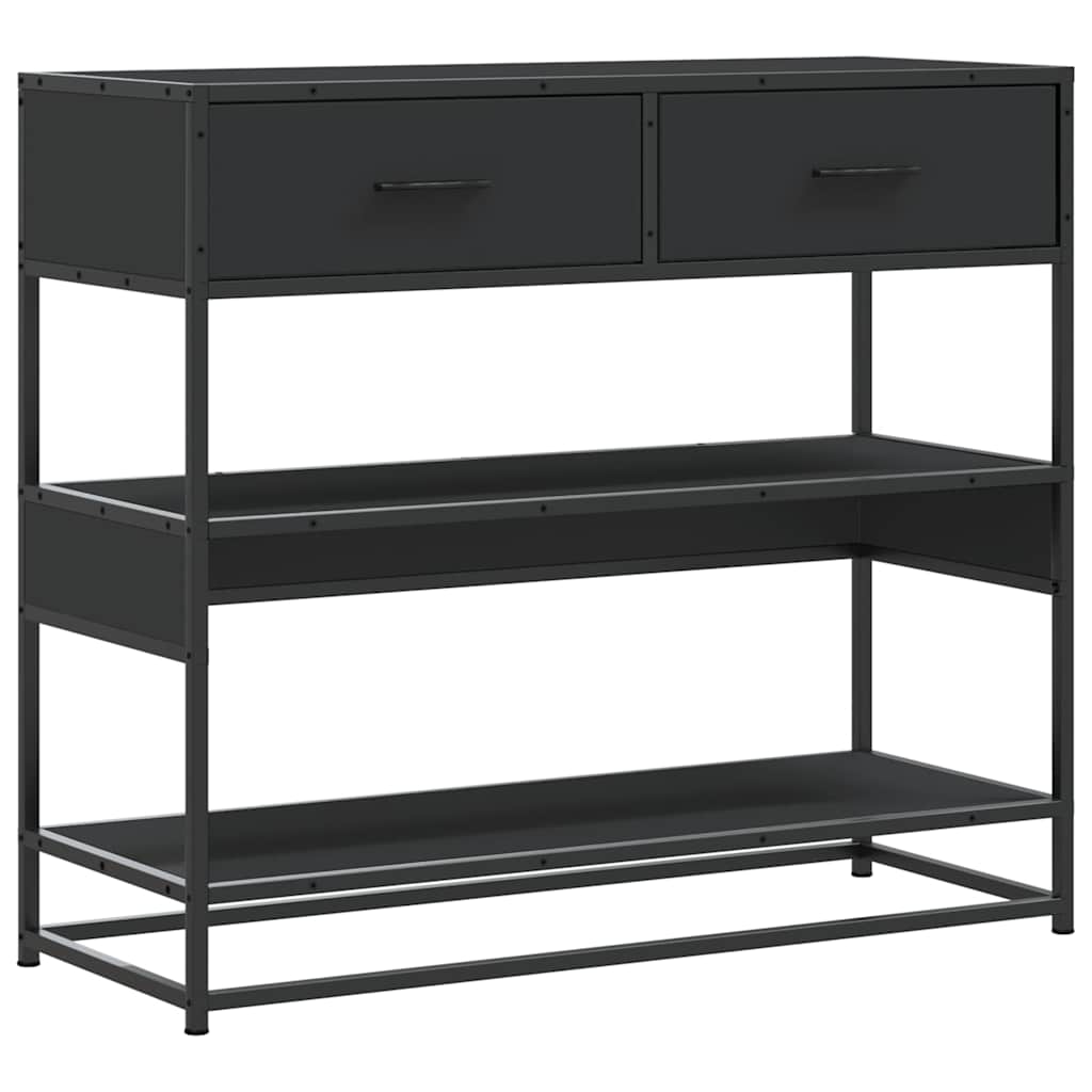 Table console noir 90x35x80 cm bois d'ingénierie - XIOS