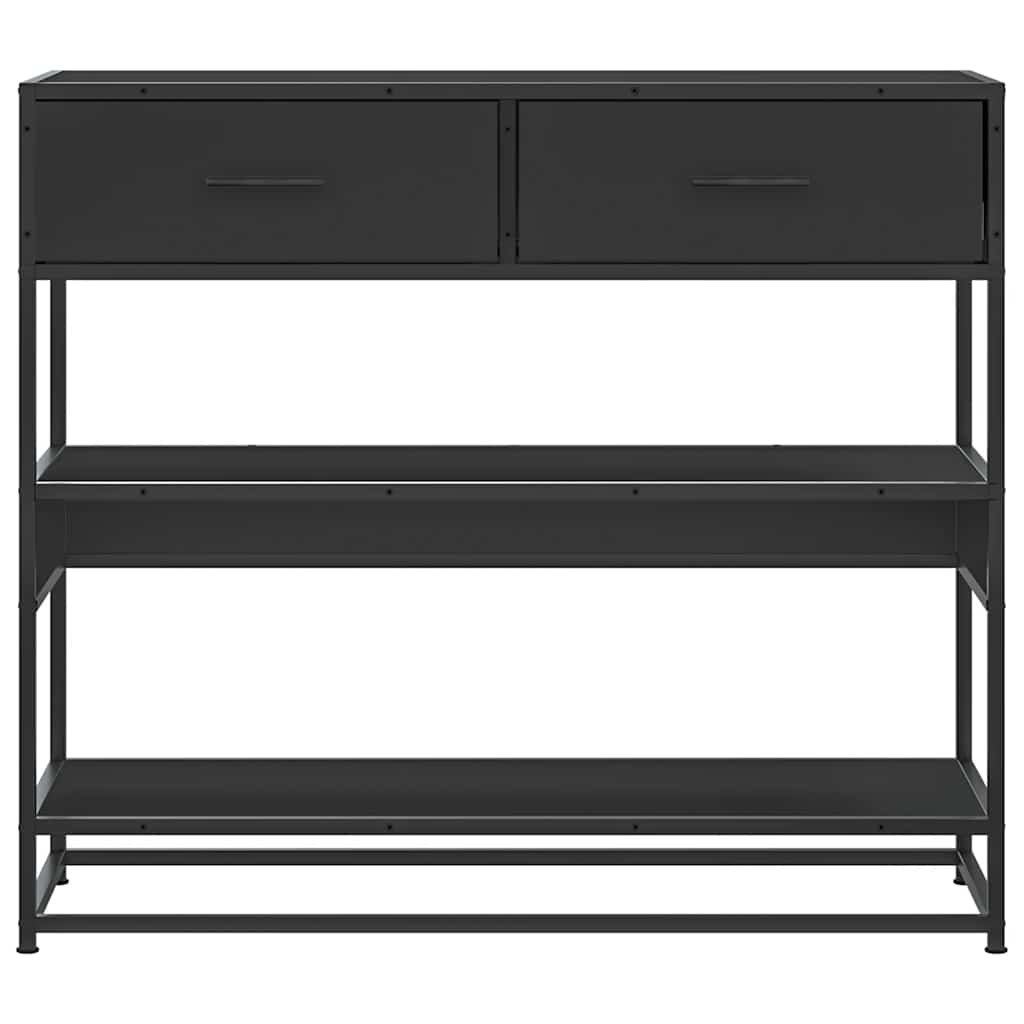 Table console noir 90x35x80 cm bois d'ingénierie - XIOS