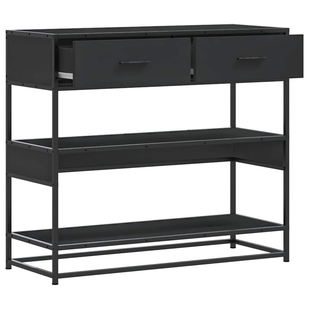 Table console noir 90x35x80 cm bois d'ingénierie - XIOS