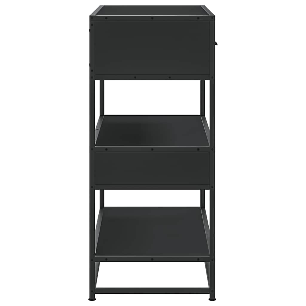 Table console noir 90x35x80 cm bois d'ingénierie - XIOS