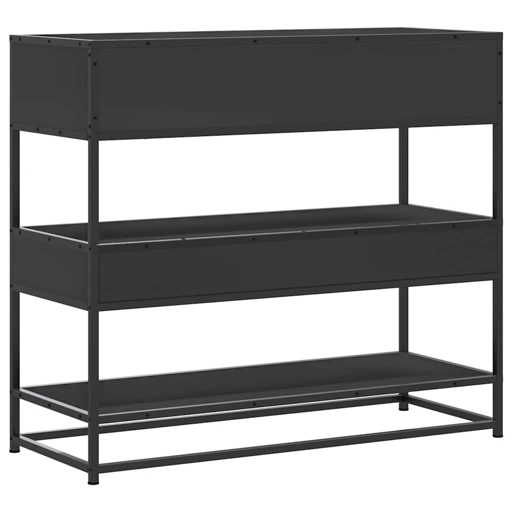 Table console noir 90x35x80 cm bois d'ingénierie - XIOS