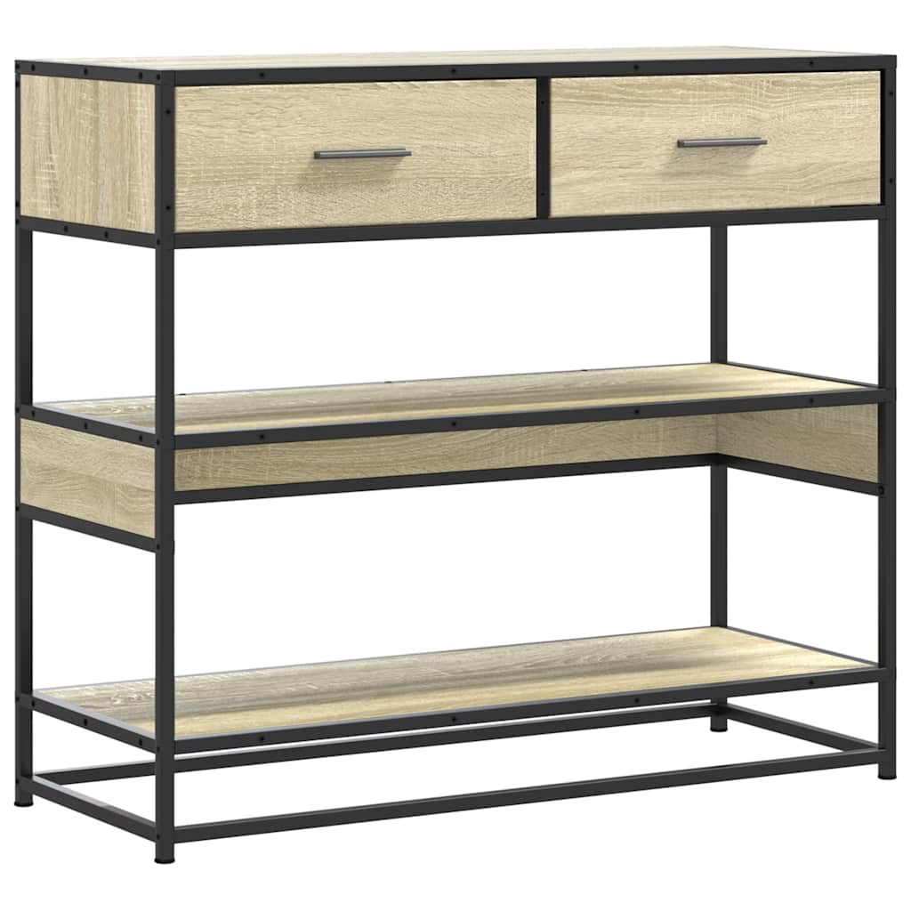 Table console chêne sonoma 90x35x80 cm bois d'ingénierie - XIOS