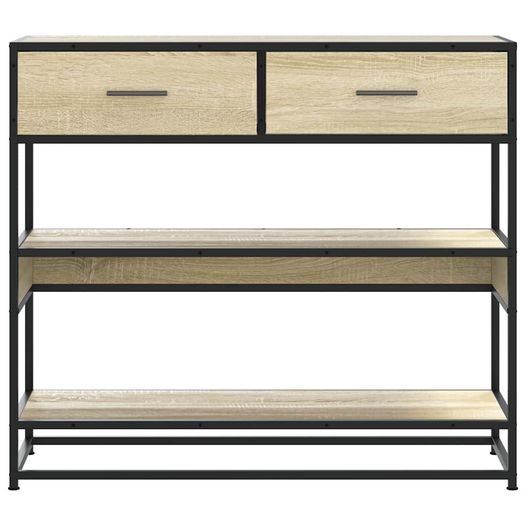 Table console chêne sonoma 90x35x80 cm bois d'ingénierie - XIOS