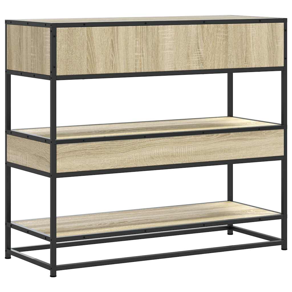 Table console chêne sonoma 90x35x80 cm bois d'ingénierie - XIOS