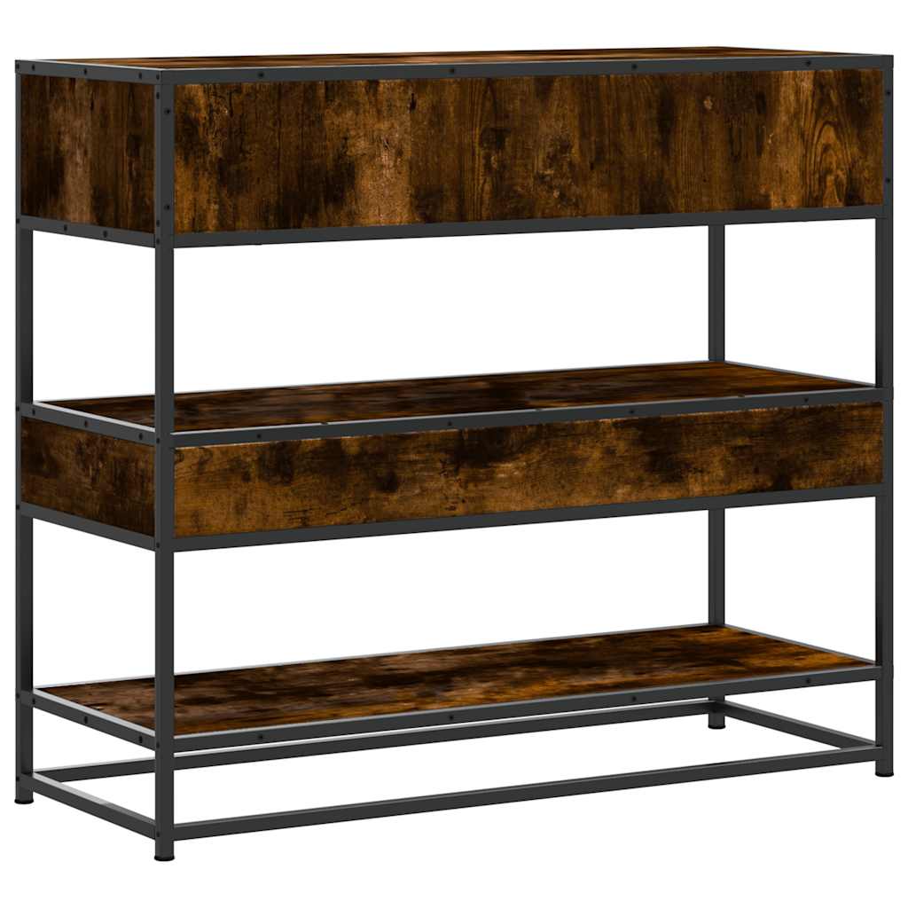 Table console chêne fumé 90x35x80 cm bois d'ingénierie - XIOS