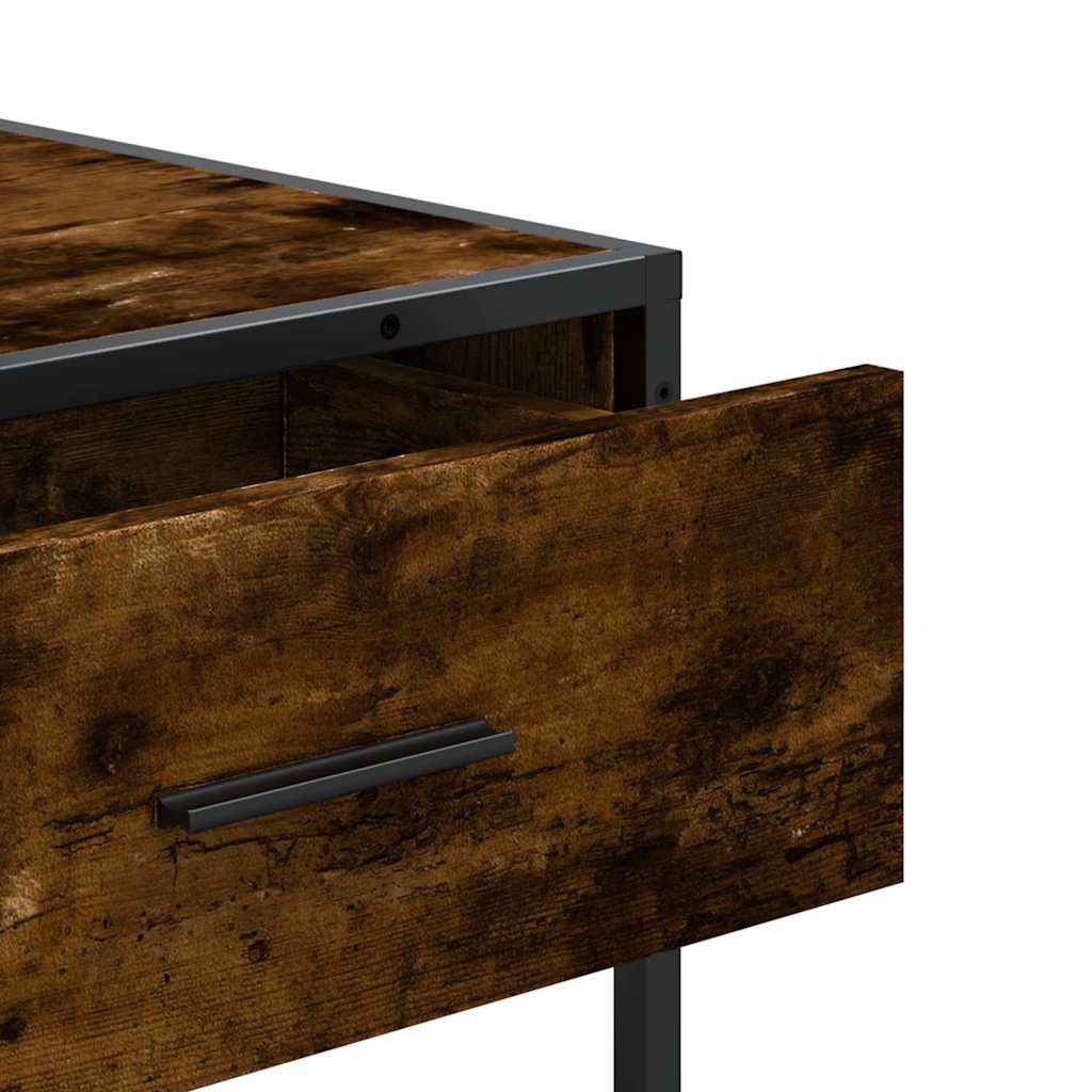 Table console chêne fumé 90x35x80 cm bois d'ingénierie - XIOS