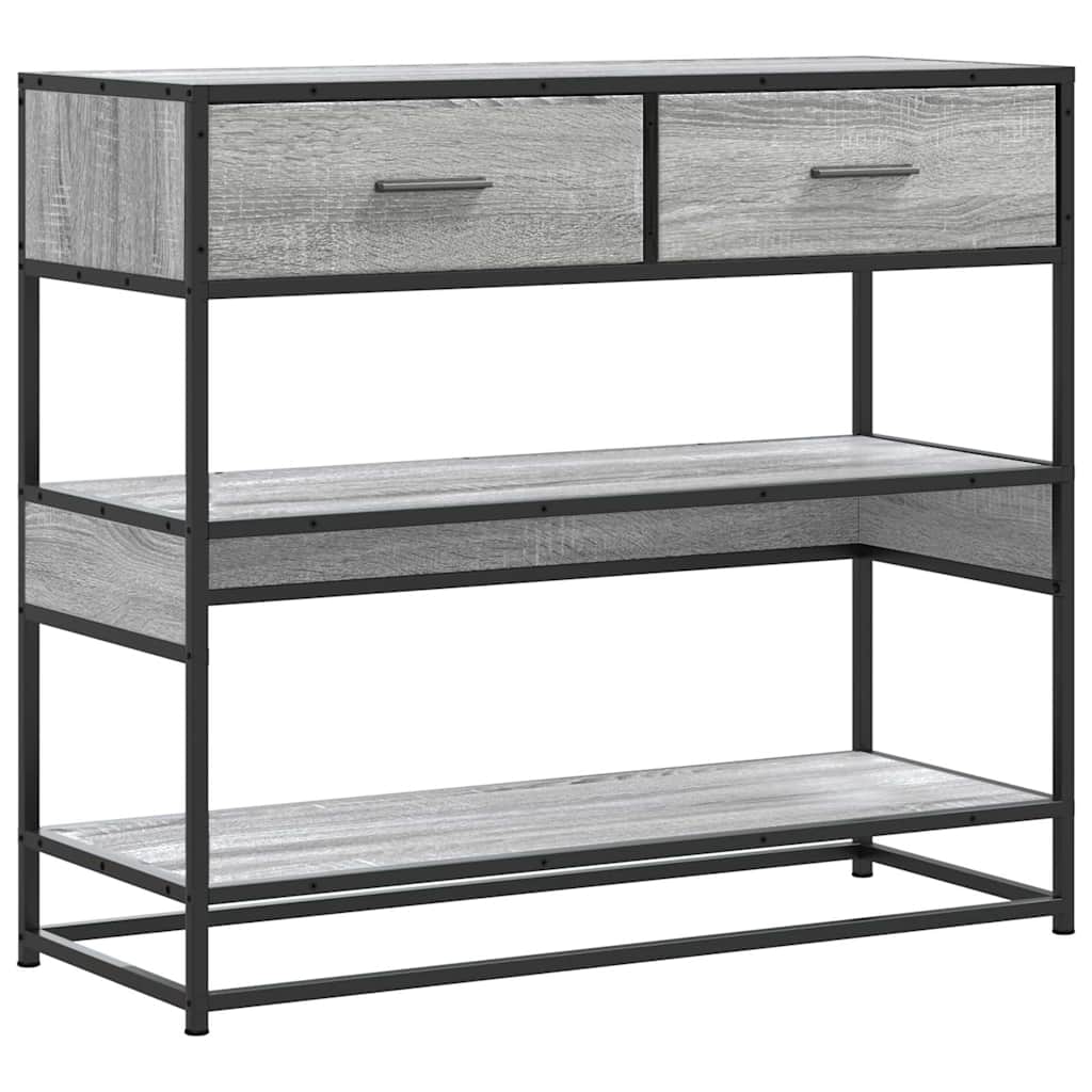 Table console sonoma gris 90x35x80 cm bois d'ingénierie - XIOS