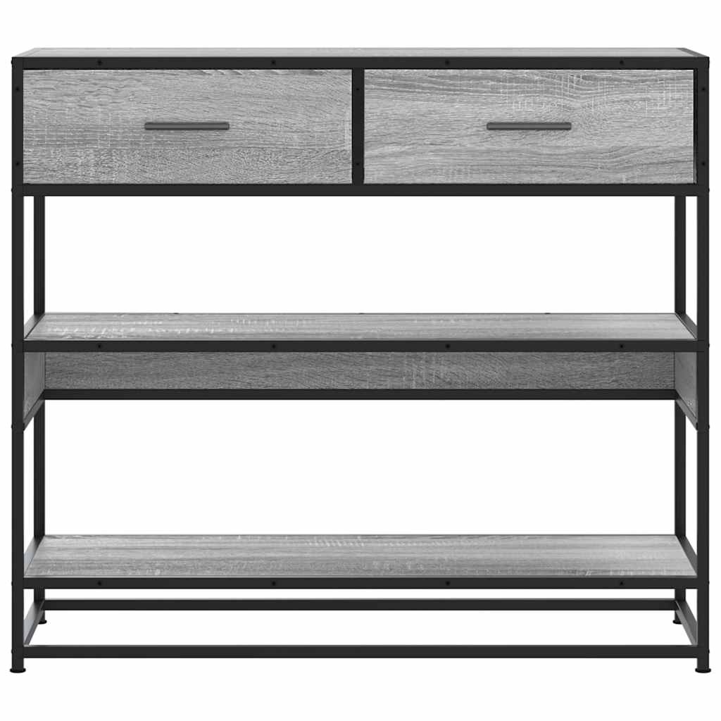 Table console sonoma gris 90x35x80 cm bois d'ingénierie - XIOS